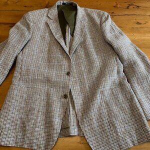 Plaid Todd Snyder Summer Weight Linen Blazer, Sz 42